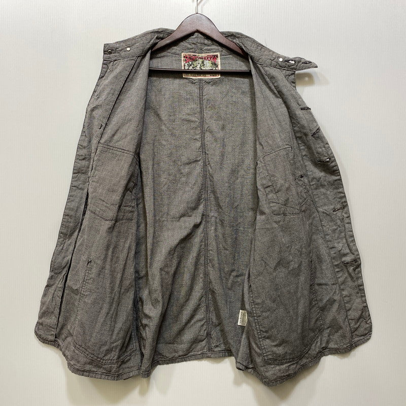 【中古品】【メンズ】 SAINT MICHAEL×BERBERJIN セントマイケル×ベルベルジン SM-YS1-0000-C54 BB_DENIM JKT STRIPE デニム ジャケット ストライプ アウター 142-260925-yn-05-izu サイズ：XL カラー：グレー系 万代Net店