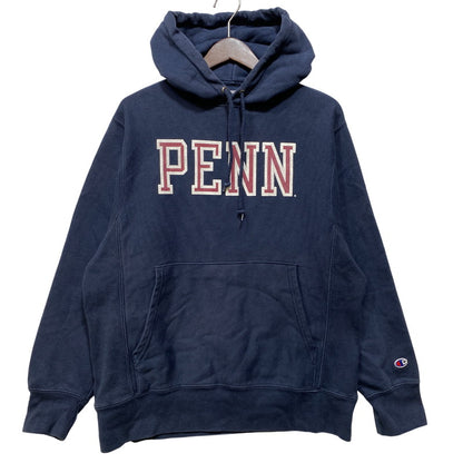【中古品】【メンズ】 Champion チャンピオン PENN PRINT REVERSE WEAVE HOODIE リバースウィーブ フーディー パーカー 146-260927-as-03-izu サイズ：S カラー：ネイビー 万代Net店