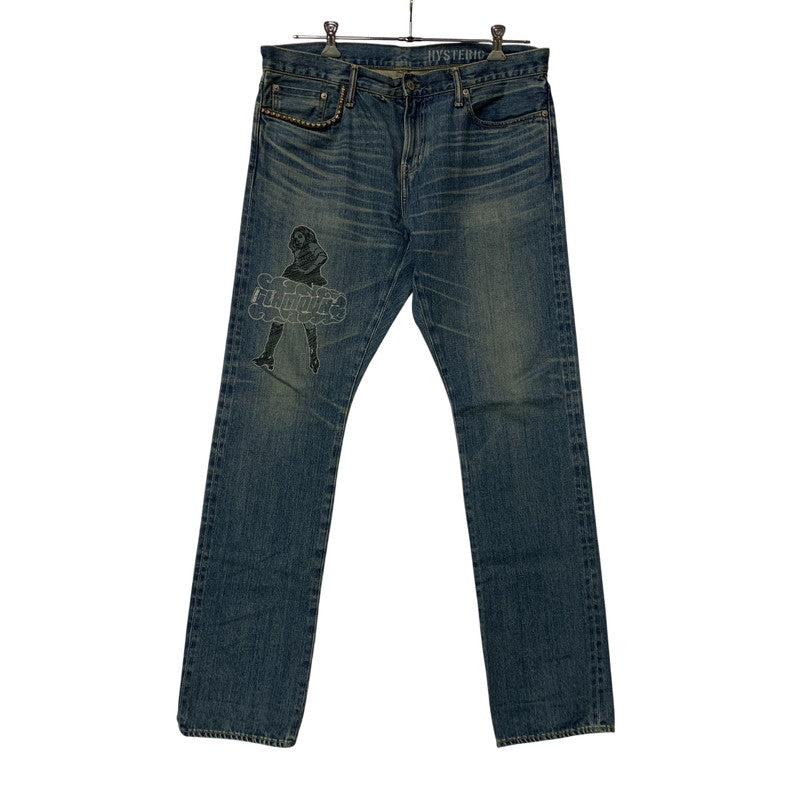 【中古品】【メンズ】 HYSTERIC GLAMOUR ヒステリックグラマー 02213AP20 VIXEN GIRL刺繍 スリムストレートスタッズデニム ヴィクセン ガール パンツ ボトムス 151-261001-kh-03-izu サイズ：34 カラー：インディゴ 万代Net店
