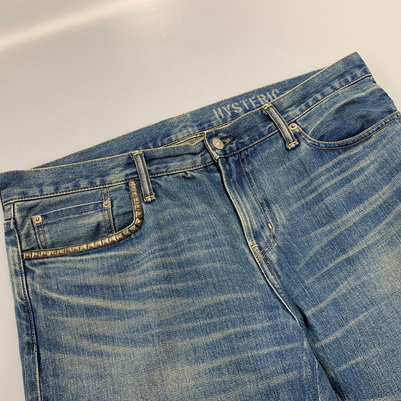 【中古品】【メンズ】 HYSTERIC GLAMOUR ヒステリックグラマー 02213AP20 VIXEN GIRL刺繍 スリムストレートスタッズデニム ヴィクセン ガール パンツ ボトムス 151-261001-kh-03-izu サイズ：34 カラー：インディゴ 万代Net店