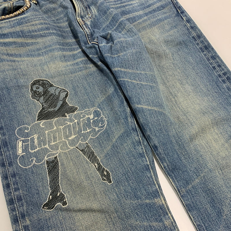 【中古品】【メンズ】 HYSTERIC GLAMOUR ヒステリックグラマー 02213AP20 VIXEN GIRL刺繍 スリムストレートスタッズデニム ヴィクセン ガール パンツ ボトムス 151-261001-kh-03-izu サイズ：34 カラー：インディゴ 万代Net店