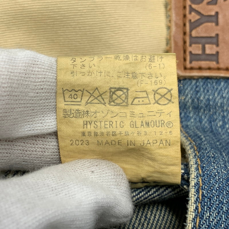 【中古品】【メンズ】 HYSTERIC GLAMOUR ヒステリックグラマー 02213AP20 VIXEN GIRL刺繍 スリムストレートスタッズデニム ヴィクセン ガール パンツ ボトムス 151-261001-kh-03-izu サイズ：34 カラー：インディゴ 万代Net店