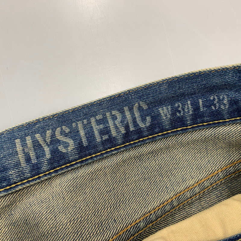 【中古品】【メンズ】 HYSTERIC GLAMOUR ヒステリックグラマー 02213AP20 VIXEN GIRL刺繍 スリムストレートスタッズデニム ヴィクセン ガール パンツ ボトムス 151-261001-kh-03-izu サイズ：34 カラー：インディゴ 万代Net店