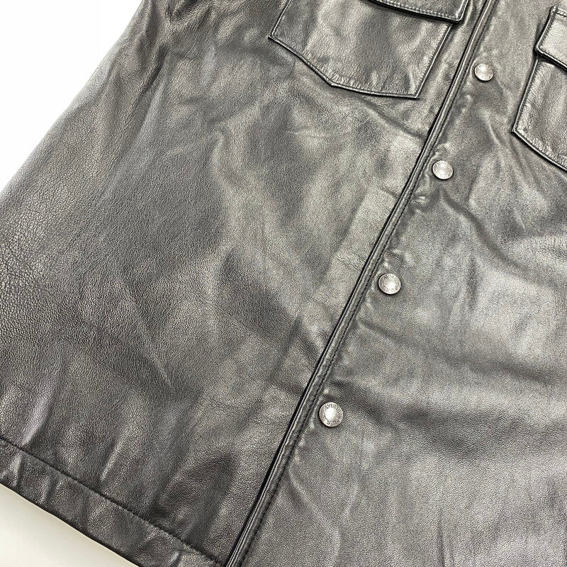 【中古品】【メンズ】 AVIREX アヴィレックス 6121051 SHEEPSKIN LEATHER CPO SHIRT シープスキン レザー CPO シャツ ジャケット アウター 145-260922-kh-10-izu サイズ：XL カラー：ブラック 万代Net店
