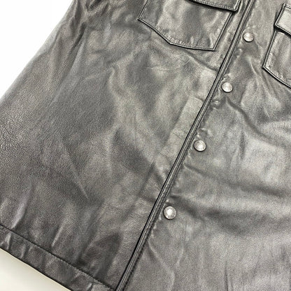 【中古品】【メンズ】 AVIREX アヴィレックス 6121051 SHEEPSKIN LEATHER CPO SHIRT シープスキン レザー CPO シャツ ジャケット アウター 145-260922-kh-10-izu サイズ：XL カラー：ブラック 万代Net店