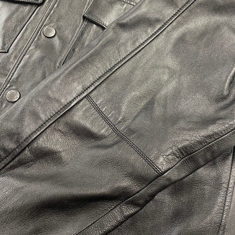 【中古品】【メンズ】 AVIREX アヴィレックス 6121051 SHEEPSKIN LEATHER CPO SHIRT シープスキン レザー CPO シャツ ジャケット アウター 145-260922-kh-10-izu サイズ：XL カラー：ブラック 万代Net店