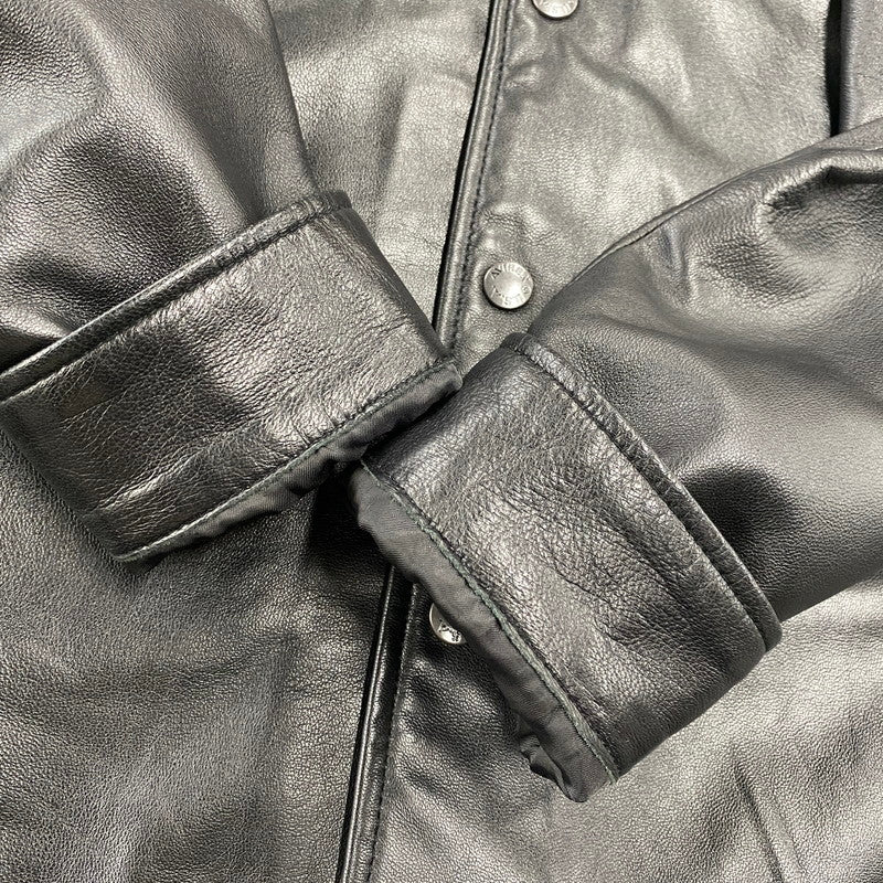 【中古品】【メンズ】 AVIREX アヴィレックス 6121051 SHEEPSKIN LEATHER CPO SHIRT シープスキン レザー CPO シャツ ジャケット アウター 145-260922-kh-10-izu サイズ：XL カラー：ブラック 万代Net店
