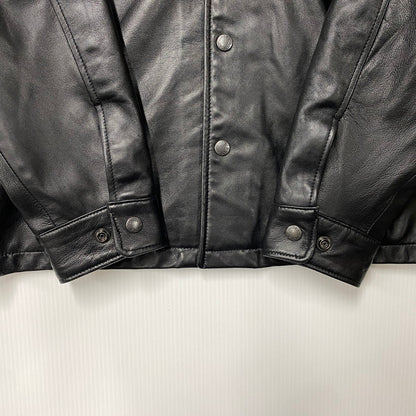 【中古品】【メンズ】 AVIREX アヴィレックス 6121051 SHEEPSKIN LEATHER CPO SHIRT シープスキン レザー CPO シャツ ジャケット アウター 145-260922-kh-10-izu サイズ：XL カラー：ブラック 万代Net店