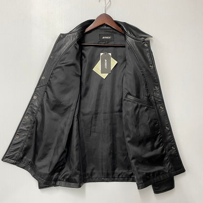 【中古品】【メンズ】 AVIREX アヴィレックス 6121051 SHEEPSKIN LEATHER CPO SHIRT シープスキン レザー CPO シャツ ジャケット アウター 145-260922-kh-10-izu サイズ：XL カラー：ブラック 万代Net店