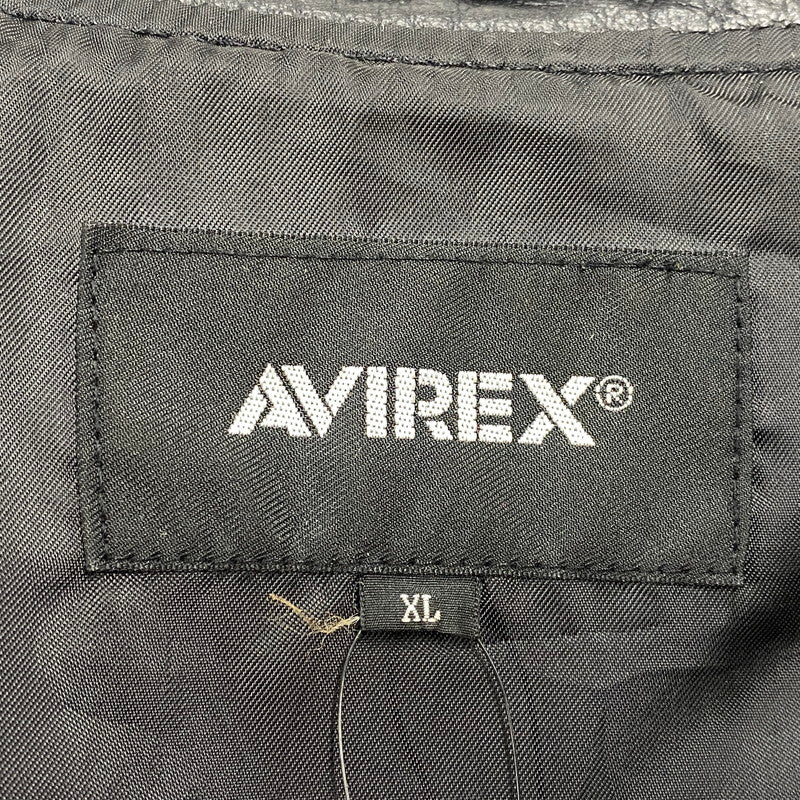 【中古品】【メンズ】 AVIREX アヴィレックス 6121051 SHEEPSKIN LEATHER CPO SHIRT シープスキン レザー CPO シャツ ジャケット アウター 145-260922-kh-10-izu サイズ：XL カラー：ブラック 万代Net店