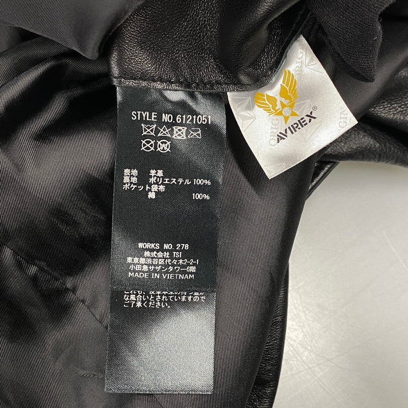 【中古品】【メンズ】 AVIREX アヴィレックス 6121051 SHEEPSKIN LEATHER CPO SHIRT シープスキン レザー CPO シャツ ジャケット アウター 145-260922-kh-10-izu サイズ：XL カラー：ブラック 万代Net店