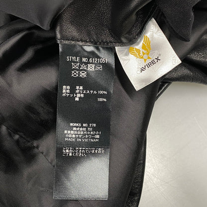 【中古品】【メンズ】 AVIREX アヴィレックス 6121051 SHEEPSKIN LEATHER CPO SHIRT シープスキン レザー CPO シャツ ジャケット アウター 145-260922-kh-10-izu サイズ：XL カラー：ブラック 万代Net店