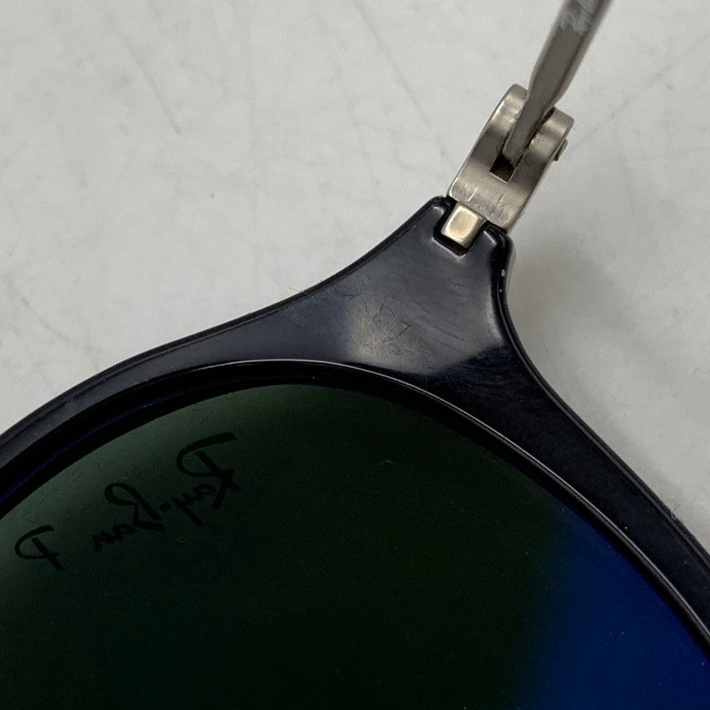 【中古品】【メンズ/レディース】 RAY-BAN レイバン RB2447 ROUND FLECK SUNGLASSES ラウンド フレック サングラス 203-260930-cs-18-izu サイズ：49口21-145 カラー：ブラック×グリーン系 万代Net店