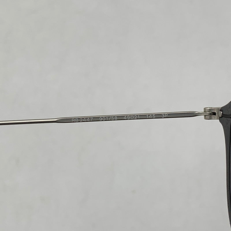 【中古品】【メンズ/レディース】 RAY-BAN レイバン RB2447 ROUND FLECK SUNGLASSES ラウンド フレック サングラス 203-260930-cs-18-izu サイズ：49口21-145 カラー：ブラック×グリーン系 万代Net店