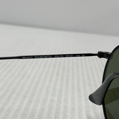 【中古品】【メンズ/レディース】 RAY-BAN レイバン RB3447 ROUND METAL SUNGLASSES ラウンド メタル サングラス 203-260927-kh-02-izu サイズ：53□21-145 カラー：ブラック 万代Net店