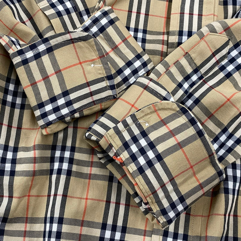 【中古品】【メンズ】 BURBERRY LONDON バーバリーロンドン NOVA CHECK LS BD SHIRT ノバチェック ロングスリーブ シャツ トップス 141-261022-kh-01-izu サイズ：L カラー：ベージュ 万代Net店