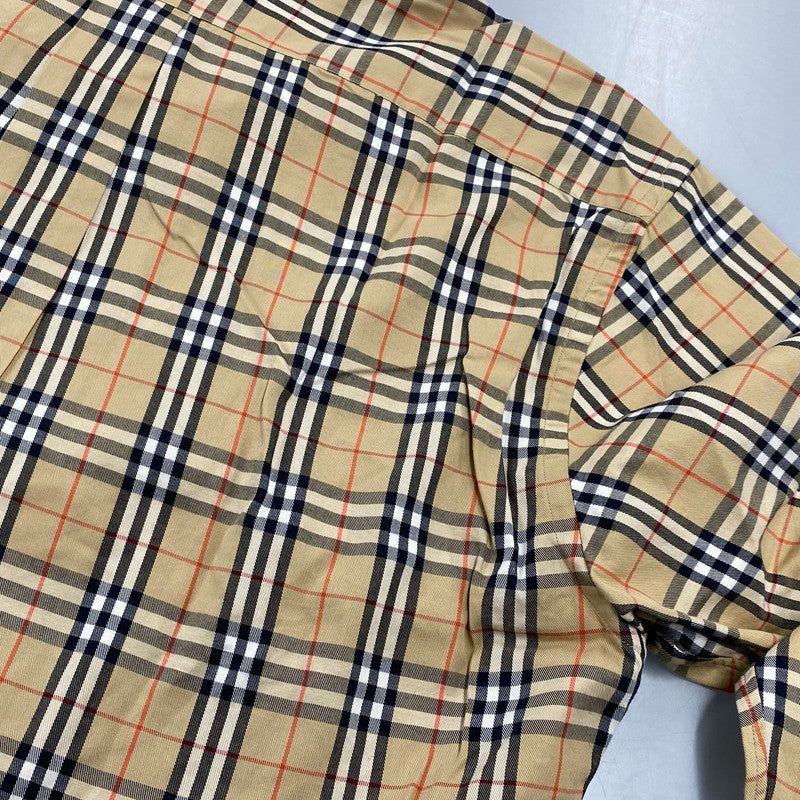 【中古品】【メンズ】 BURBERRY LONDON バーバリーロンドン NOVA CHECK LS BD SHIRT ノバチェック ロングスリーブ シャツ トップス 141-261022-kh-01-izu サイズ：L カラー：ベージュ 万代Net店