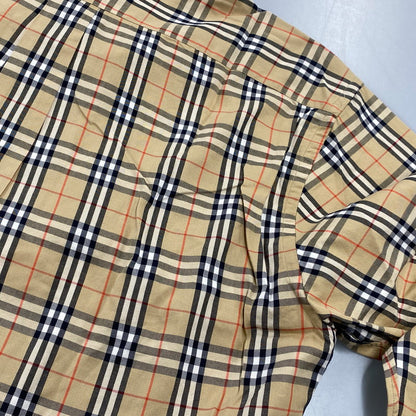 【中古品】【メンズ】 BURBERRY LONDON バーバリーロンドン NOVA CHECK LS BD SHIRT ノバチェック ロングスリーブ シャツ トップス 141-261022-kh-01-izu サイズ：L カラー：ベージュ 万代Net店