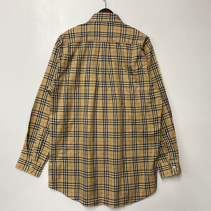 【中古品】【メンズ】 BURBERRY LONDON バーバリーロンドン NOVA CHECK LS BD SHIRT ノバチェック ロングスリーブ シャツ トップス 141-261022-kh-01-izu サイズ：L カラー：ベージュ 万代Net店