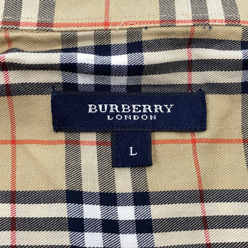 【中古品】【メンズ】 BURBERRY LONDON バーバリーロンドン NOVA CHECK LS BD SHIRT ノバチェック ロングスリーブ シャツ トップス 141-261022-kh-01-izu サイズ：L カラー：ベージュ 万代Net店