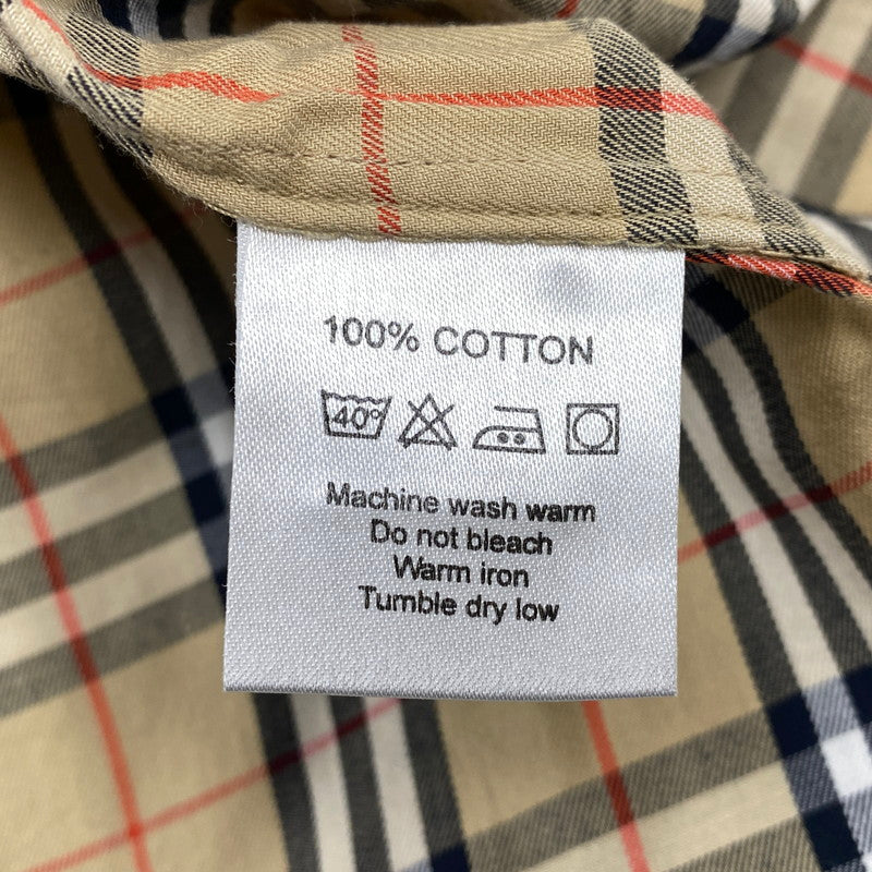 【中古品】【メンズ】 BURBERRY LONDON バーバリーロンドン NOVA CHECK LS BD SHIRT ノバチェック ロングスリーブ シャツ トップス 141-261022-kh-01-izu サイズ：L カラー：ベージュ 万代Net店