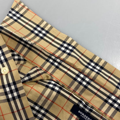 【中古品】【メンズ】 BURBERRY LONDON バーバリーロンドン NOVA CHECK LS BD SHIRT ノバチェック ロングスリーブ シャツ トップス 141-261022-kh-01-izu サイズ：L カラー：ベージュ 万代Net店