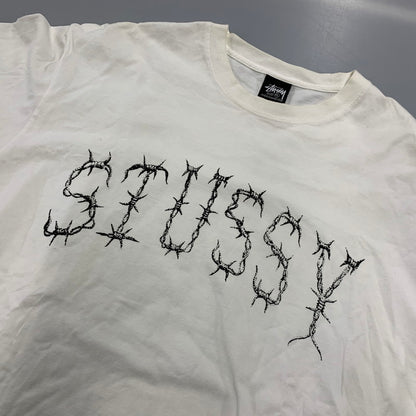 【中古品】【メンズ】 STUSSY ステューシー BARB TEE バブ Tシャツ 半袖 142-261004-sm-10-izu サイズ：XL カラー：ホワイト 万代Net店