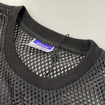 【中古品】【メンズ】 STUSSY ステューシー MESH SS TEE メッシュ ショートスリープ Tシャツ トップス 半袖 142-261003-ya-11-izu サイズ：XL カラー：ブラック 万代Net店