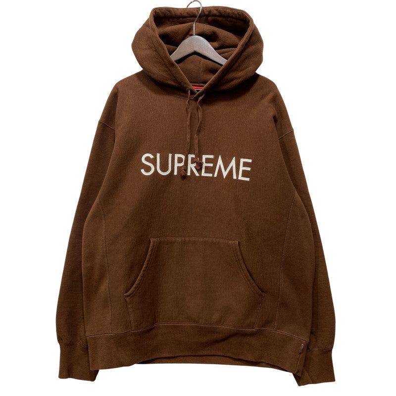 【中古品】【メンズ】 SUPREME シュプリーム 22AW CAPITAL HOODED SWEATSHIRT キャピタル フーデッド スウェットシャツ トップス 長袖 149-260926-cs-10-izu サイズ：L カラー：ブラウン 万代Net店