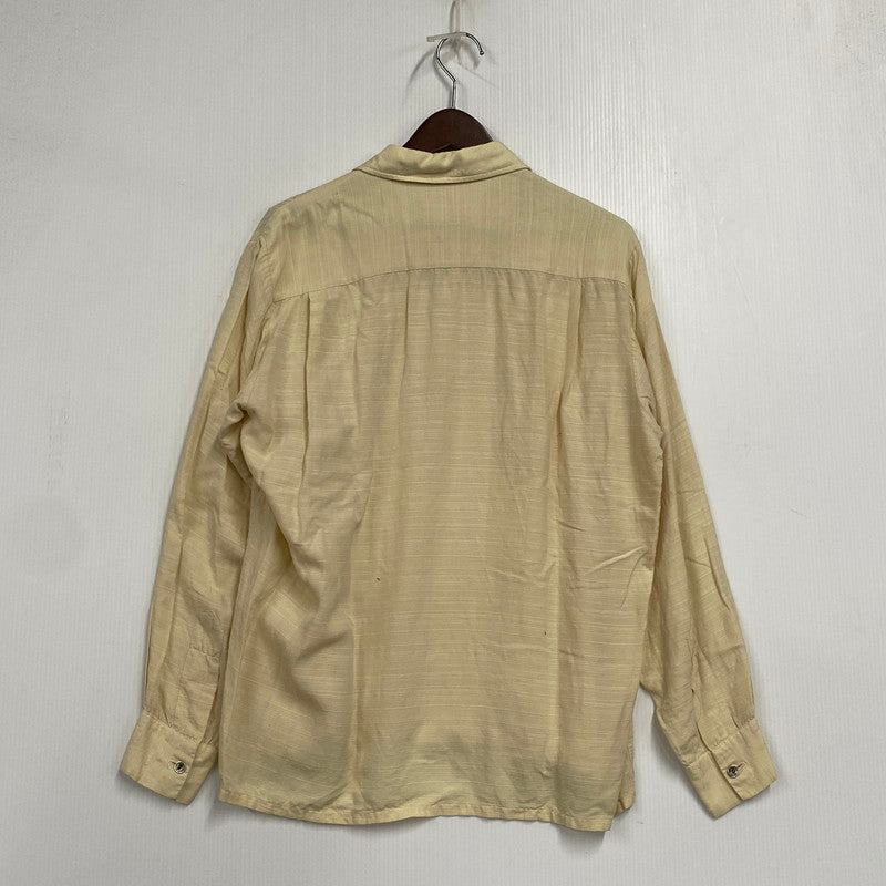 【中古品】【メンズ】 LA PALETTE ラ パレット 50-60S OPEN COLLAR LS SHIRT オープン カラー ロングスリーブ シャツ トップス 長袖 146-261003-ya-17-izu サイズ：下記参照 カラー：クリーム 万代Net店