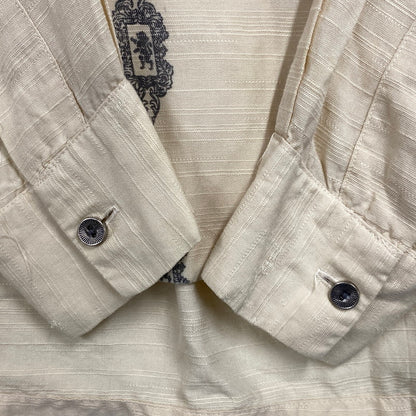 【中古品】【メンズ】 LA PALETTE ラ パレット 50-60S OPEN COLLAR LS SHIRT オープン カラー ロングスリーブ シャツ トップス 長袖 146-261003-ya-17-izu サイズ：下記参照 カラー：クリーム 万代Net店