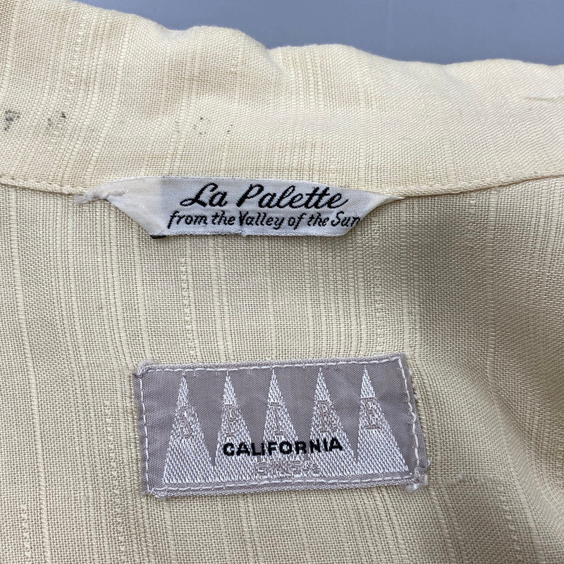 【中古品】【メンズ】 LA PALETTE ラ パレット 50-60S OPEN COLLAR LS SHIRT オープン カラー ロングスリーブ シャツ トップス 長袖 146-261003-ya-17-izu サイズ：下記参照 カラー：クリーム 万代Net店