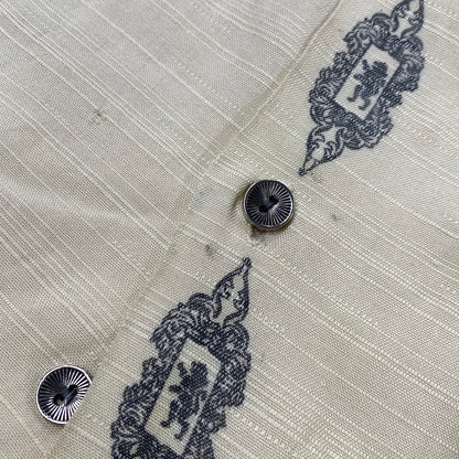 【中古品】【メンズ】 LA PALETTE ラ パレット 50-60S OPEN COLLAR LS SHIRT オープン カラー ロングスリーブ シャツ トップス 長袖 146-261003-ya-17-izu サイズ：下記参照 カラー：クリーム 万代Net店