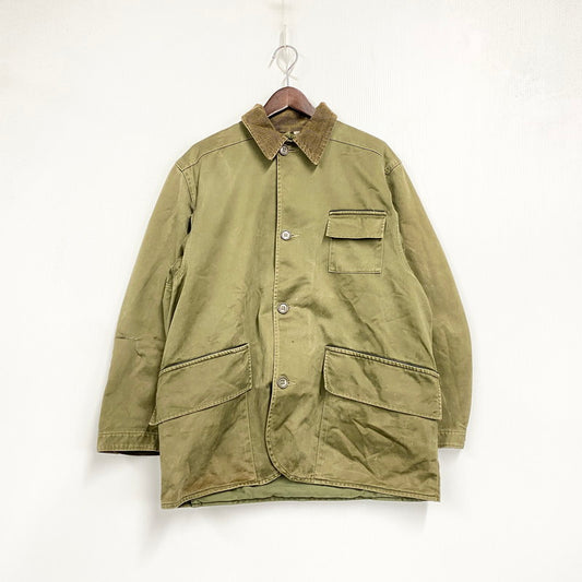 【現状渡し品】【メンズ】 MONTANA CLOTH-DUXBAK- モンタナ クロス ダックスバック 40-50S CORDUROY COLLAR HUNTING JACKET コーデュロイ カラー ハンティング ジャケット アウター 146-261003-ya-02-izu サイズ：40 カラー：カーキ 万代Net店