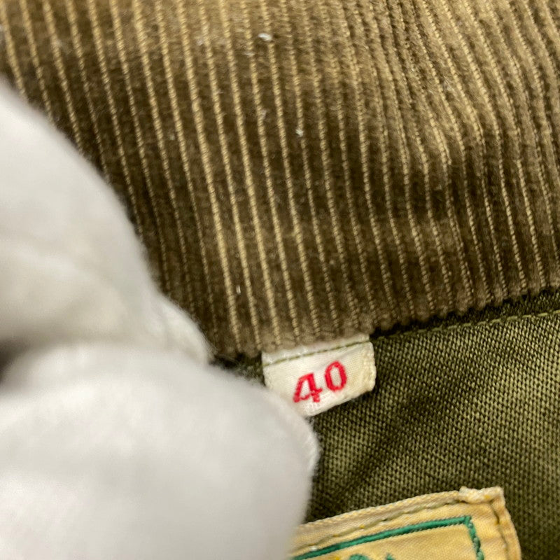【現状渡し品】【メンズ】 MONTANA CLOTH-DUXBAK- モンタナ クロス ダックスバック 40-50S CORDUROY COLLAR HUNTING JACKET コーデュロイ カラー ハンティング ジャケット アウター 146-261003-ya-02-izu サイズ：40 カラー：カーキ 万代Net店