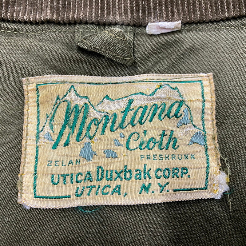 【現状渡し品】【メンズ】 MONTANA CLOTH-DUXBAK- モンタナ クロス ダックスバック 40-50S CORDUROY COLLAR HUNTING JACKET コーデュロイ カラー ハンティング ジャケット アウター 146-261003-ya-02-izu サイズ：40 カラー：カーキ 万代Net店