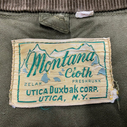 【現状渡し品】【メンズ】 MONTANA CLOTH-DUXBAK- モンタナ クロス ダックスバック 40-50S CORDUROY COLLAR HUNTING JACKET コーデュロイ カラー ハンティング ジャケット アウター 146-261003-ya-02-izu サイズ：40 カラー：カーキ 万代Net店