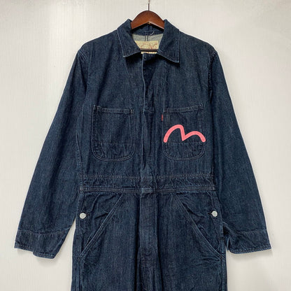 【中古品】【メンズ】 EVISU エヴィス LOT.1200 ビッグカモメ ALL-IN-ONE オールインワン つなぎ 156-261001-kh-14-izu サイズ：38 カラー：インディゴ 万代Net店
