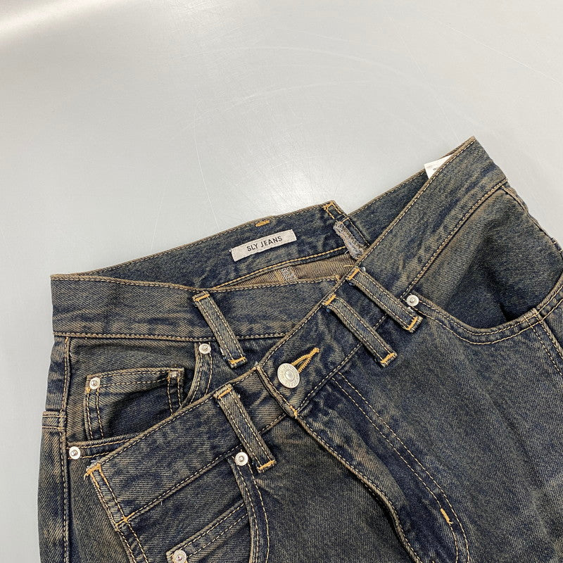 【中古品】【レディース】 SLY スライ 030JSR11-3511-1 J W SWITCHING STRAIGHT PANT スウィッチング ストレート パンツ ボトムス ズボン 168-261001-cs-01-izu カラー：インディゴ 万代Net店