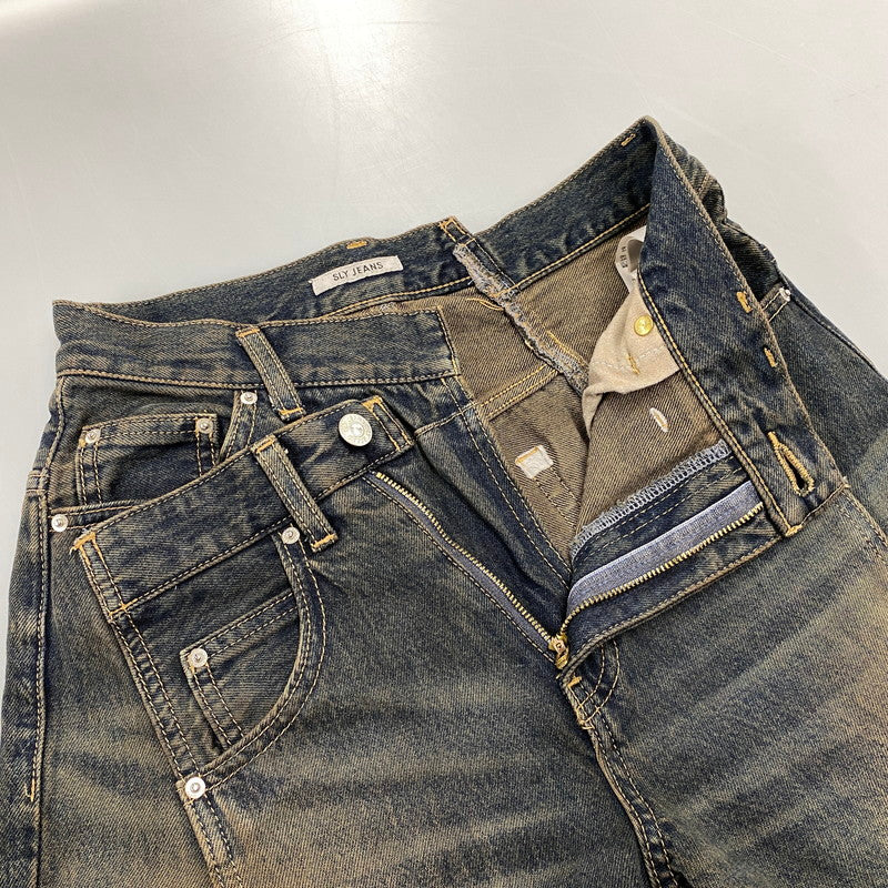【中古品】【レディース】 SLY スライ 030JSR11-3511-1 J W SWITCHING STRAIGHT PANT スウィッチング ストレート パンツ ボトムス ズボン 168-261001-cs-01-izu カラー：インディゴ 万代Net店