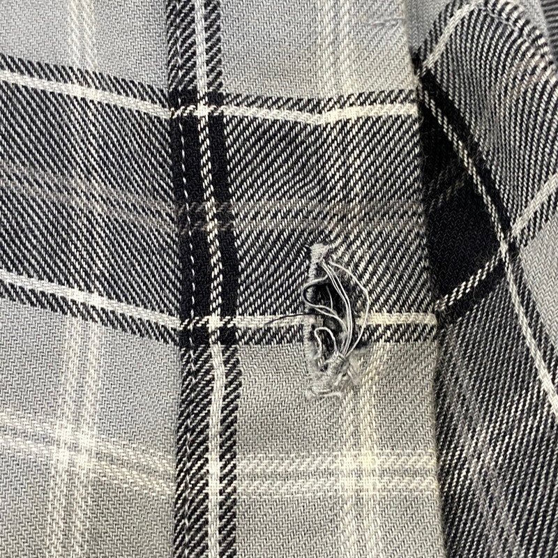 【中古品】【メンズ】 GIVENCHY ジバンシィ リカルド・ティッシ期 STAR CHECK LS SHIRT スター チェック ロングスリーブ シャツ トップス 141-260926-kh-02-izu サイズ：39 カラー：グレー×ブラック 万代Net店