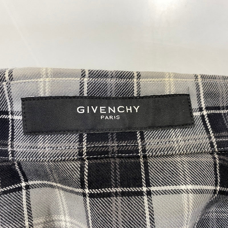 【中古品】【メンズ】 GIVENCHY ジバンシィ リカルド・ティッシ期 STAR CHECK LS SHIRT スター チェック ロングスリーブ シャツ トップス 141-260926-kh-02-izu サイズ：39 カラー：グレー×ブラック 万代Net店