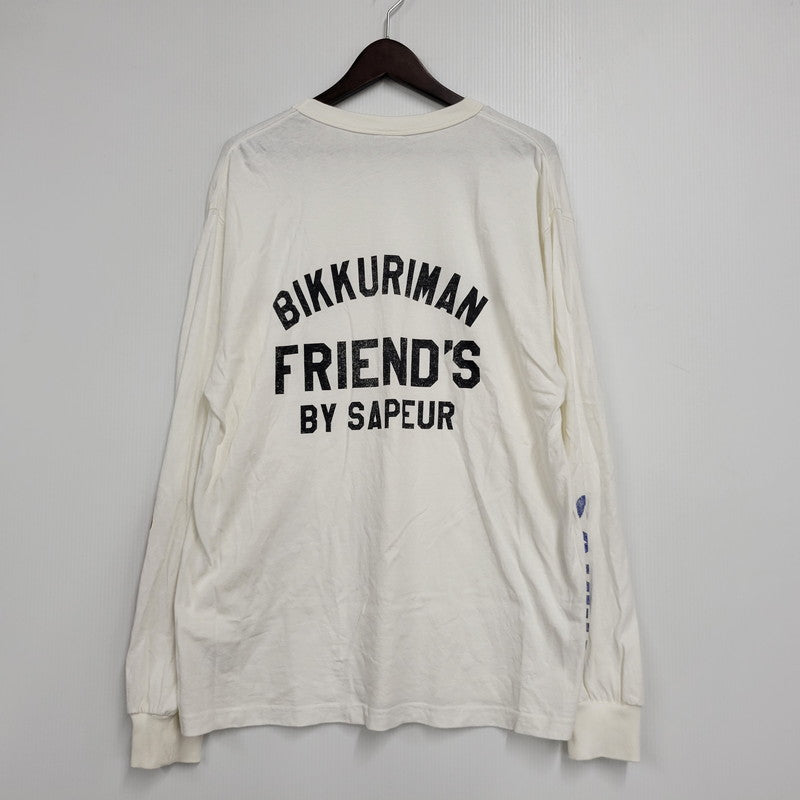 【中古品】【メンズ】 SAPEUR サプール × ビックリマン L/S TEE ロングスリーブ Tシャツ 長袖 ネロ魔身 142-260923-as-07-izu サイズ：L カラー：ホワイト 万代Net店