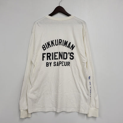 【中古品】【メンズ】 SAPEUR サプール × ビックリマン L/S TEE ロングスリーブ Tシャツ 長袖 ネロ魔身 142-260923-as-07-izu サイズ：L カラー：ホワイト 万代Net店