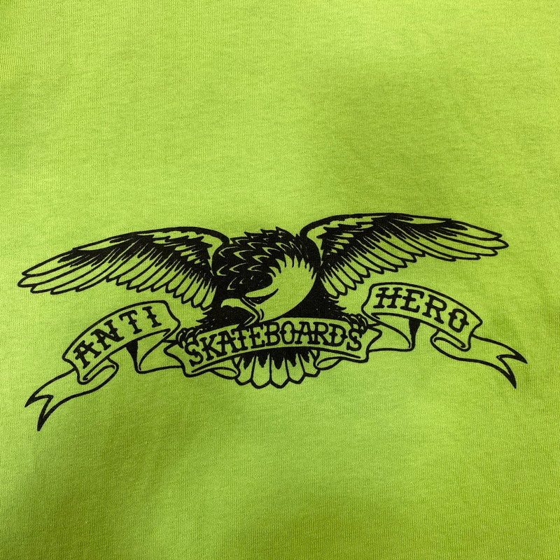 【中古品】【メンズ】 SUPREME シュプリーム×ANTIHERO アンタイヒーロー 14SS LONG SLEEVE LOGO TEE ロング スリーブ ロゴ Tシャツ トップス 長袖 149-260926-cs-09-izu サイズ：L カラー：ライムグリーン 万代Net店