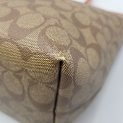 【中古品】【レディース】 COACH コーチ SIGNATURE TOTE BAG F58292 シグネチャー トートバッグ 鞄 カバン 180-260928-ay-09-izu カラー：ブラウン×オレンジ 万代Net店