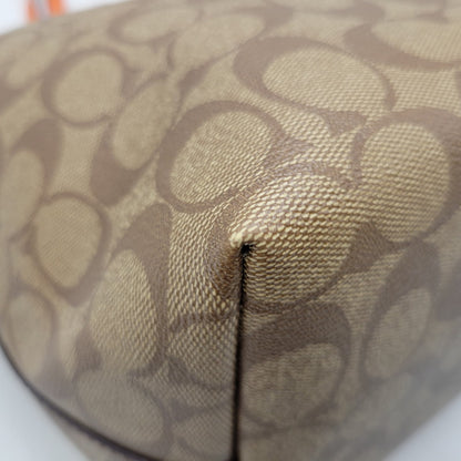 【中古品】【レディース】 COACH コーチ SIGNATURE TOTE BAG F58292 シグネチャー トートバッグ 鞄 カバン 180-260928-ay-09-izu カラー：ブラウン×オレンジ 万代Net店
