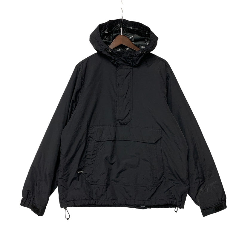 【中古品】【メンズ】 SUPREME シュプリーム HOODED フーデッド LOGO ロゴ HALF ZIP PULLOVER ハーフ ジップ プルオーバー ジャケット 149-261010-sm-03-izu サイズ：M カラー：ブラック 万代Net店
