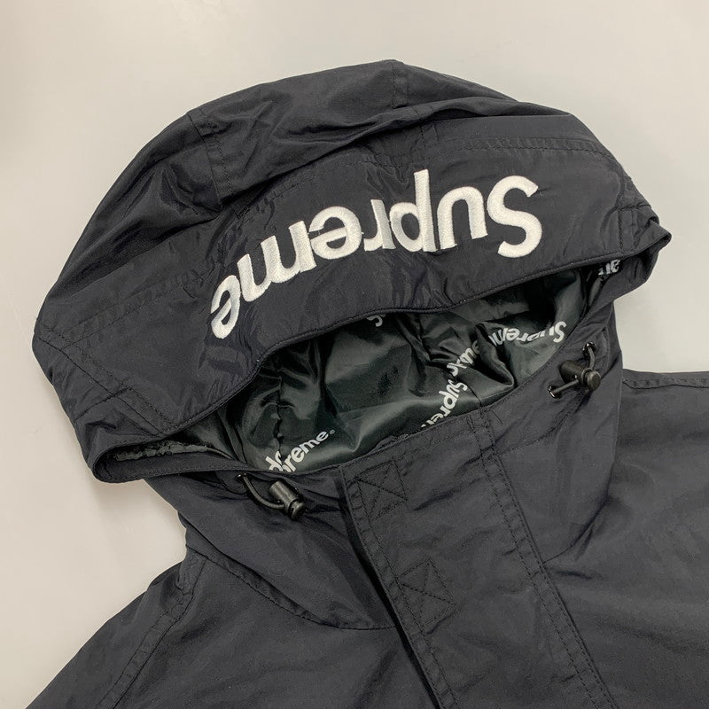 【中古品】【メンズ】 SUPREME シュプリーム HOODED フーデッド LOGO ロゴ HALF ZIP PULLOVER ハーフ ジップ プルオーバー ジャケット 149-261010-sm-03-izu サイズ：M カラー：ブラック 万代Net店
