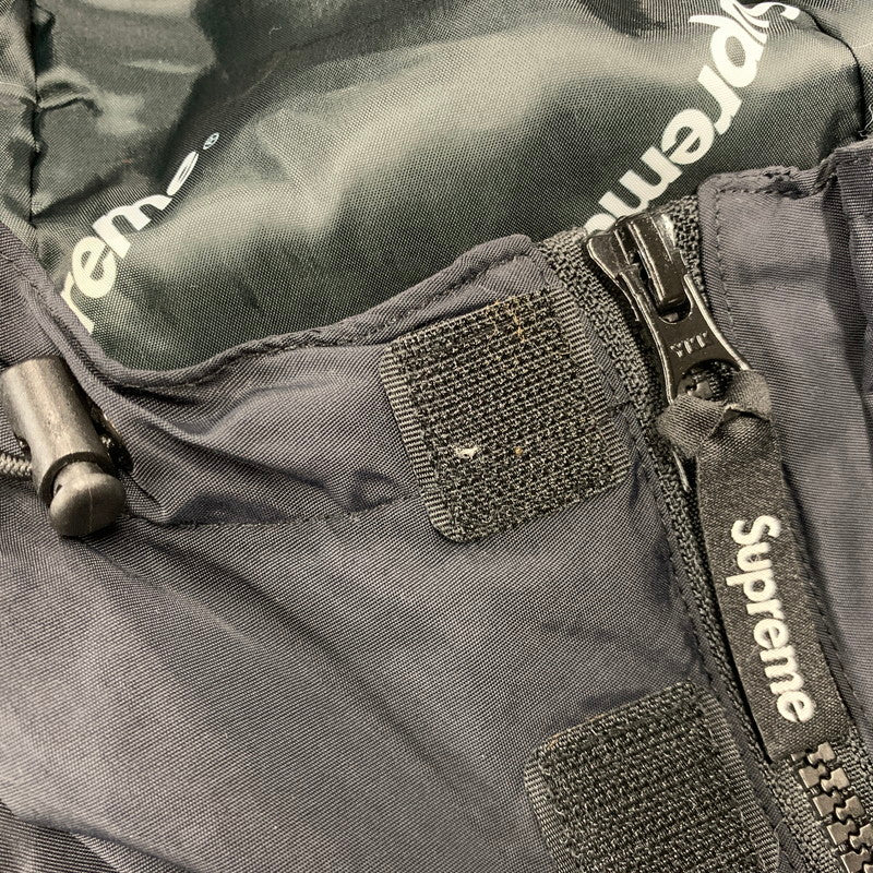 【中古品】【メンズ】 SUPREME シュプリーム HOODED フーデッド LOGO ロゴ HALF ZIP PULLOVER ハーフ ジップ プルオーバー ジャケット 149-261010-sm-03-izu サイズ：M カラー：ブラック 万代Net店